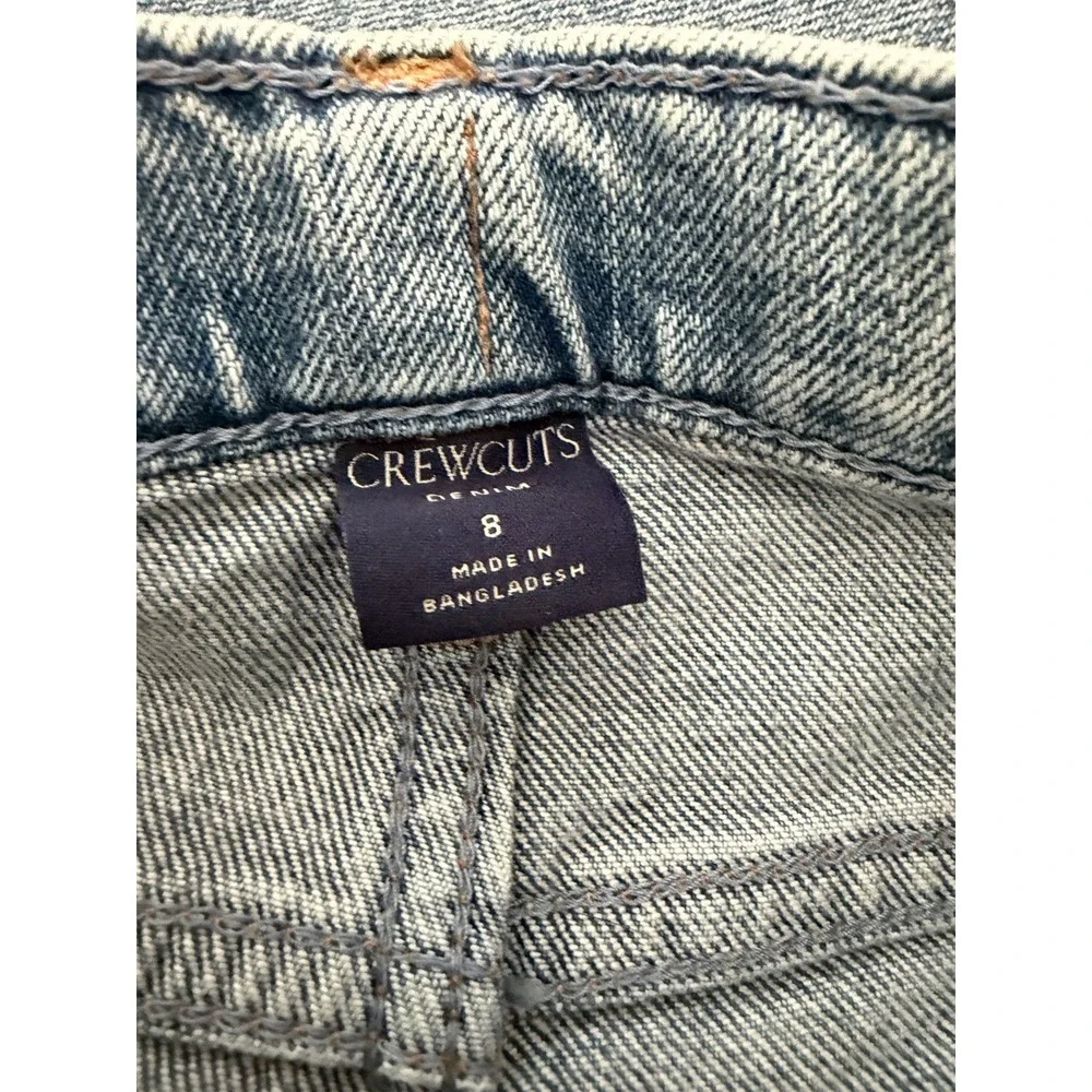 Crewcuts Girls Size 8 Denim Wide-leg Jeans Top Lot Bundle Striped Ruffle Top